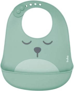 Buba, - Verde, Babador De Silicone Com Pega Migalhas Gumy Bebê Unissex, Verde (Green), Único