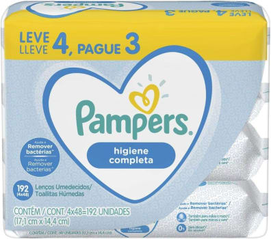 Pampers Lenços Umedecidos Higiene Completa 192 Unidades