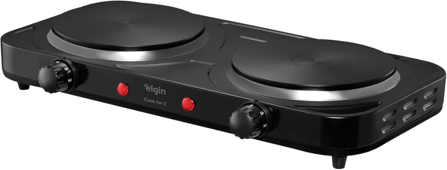 Fogão Elétrico Portátil Cooktop 2 Bocas Elgin - 110V