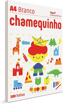 Chamequinho Papel A4, 75 G, 100 Folhas, Branco Sulfite