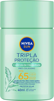 Protetor Solar NIVEA SUN Fluido Facial Tripla Proteção Controle de Oleosidade FPS 65 40ml