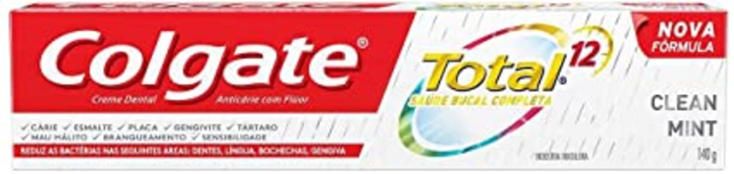 [3 Unidades] - Creme Dental Colgate Total 12 Clean Mint 140g