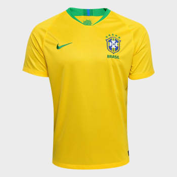 Camisa Seleção Brasil I 2018 s/n° - Torcedor Nike Masculina - Amarelo e Verde
