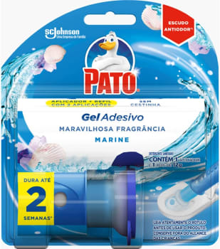 2 Unidades | Desodorizador Sanitário Pato Gel Adesivo Marine Aplicador e Refil 2 discos