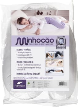 Travesseiro de Corpo Minhocão para Gestante - 21x150 cm - Fibrasca Branco