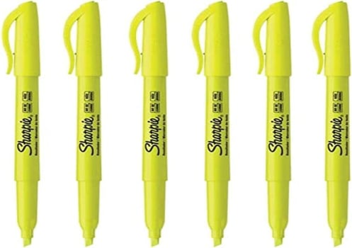 Marca Texto Sharpie Pocket Amarelo, 1776915, Amarelo, Pacote De 12