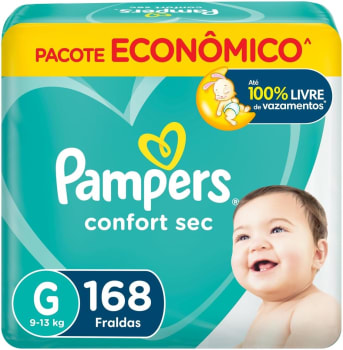 Fraldas Pampers Confort Sec G 168 Unidades Pampers