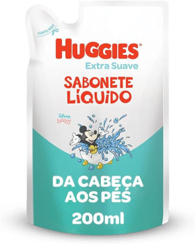 2 Unidades — Refil Sabonete Líquido Huggies Extra Suave Da Cabeça aos Pés 200ml