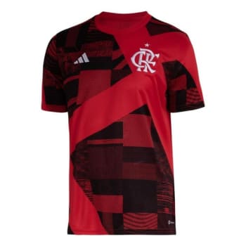 Camisa Pré-Jogo CR Flamengo Adidas - Preto+Vermelho