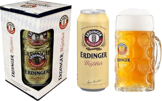 Erdinger Kit Cerveja Lata - 1 Weissbier 500 Ml + 1 Caneca 500Ml