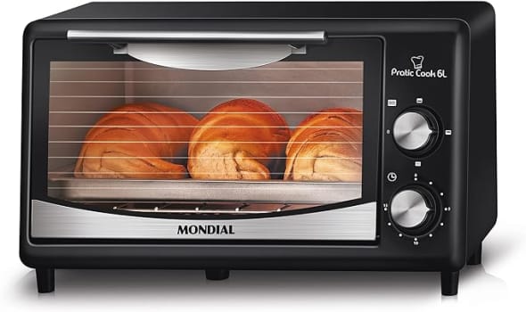 Forno Pratic Cook 6L, Mondial, Preto, 650W, 220V - FR-09