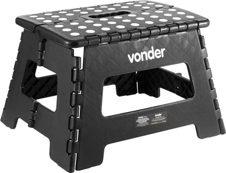 Vonder Banqueta Plástica Dobrável Preta Altura 220 Mm