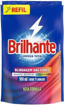 Brilhante Sabão Liquido Limpeza Total Refil 900 Ml