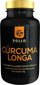 Cúrcuma Longa 60 Cápsulas Açafrão Puro - Sollo Nutrition