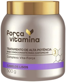  Creme de Tratamento 500G Cabelos Lisos, Força Vitamina 