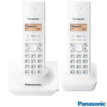 Telefone Sem Fio Panasonic DECT 6.0, 1.9GHz, Branco KXTG1712LBW - PAKXTG1712LBW