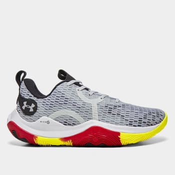 Tênis Under Armour Basquete Spawn 3 Masculino - Cinza+Amarelo