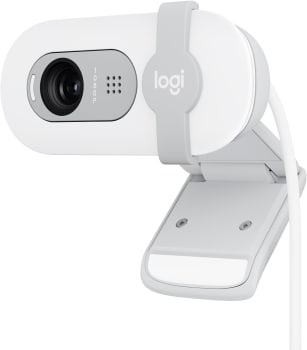 Webcam Full HD Logitech Brio 100 com Microfone Integrado, Proteção de Privacidade, Correção Automática de Luz e Conexão USB-C (Branco)