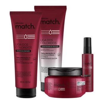 Combo Match Liga dos Coloridos: Shampoo + Condicionador + Sérum Protetor + Máscara de Proteção