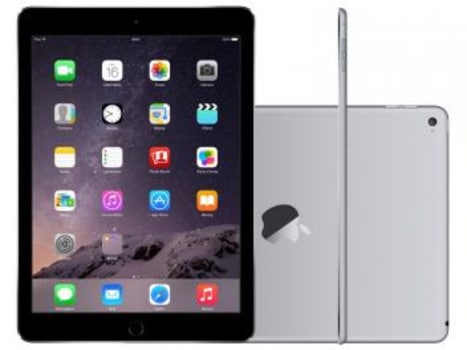 iPad Air 2 Apple 4G 64GB Cinza Espacial Tela 9,7" - Retina Proc. M8 Câm. 8MP + Frontal Touch ID Bivolt