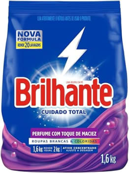 Brilhante Lava-Roupas Em Pó Roupas Brancas E Coloridas Ativo Concentrado Cuidado Total Pacote 1 6Kg