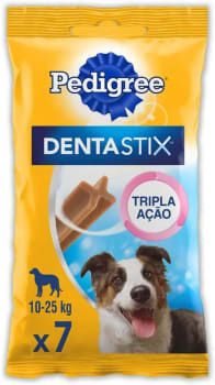 10 Pacotes — Petisco Pedigree Dentastix Cuidado Oral Para Cães Adultos Raças Médias - 7 Unidades (Total 70 unidades)