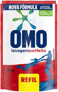 2 Unidades — OMO Sabão Líquido Refil Omo Lavagem Perfeita Refil 900Ml