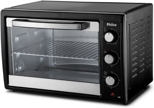 Forno Elétrico PHILCO, 38L, 1500W, Grelha Removível, 220V (Preto)