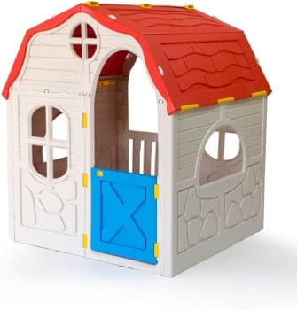 Casinha Portátil Kids Playhouse, Cosco, Bege e Vermelha