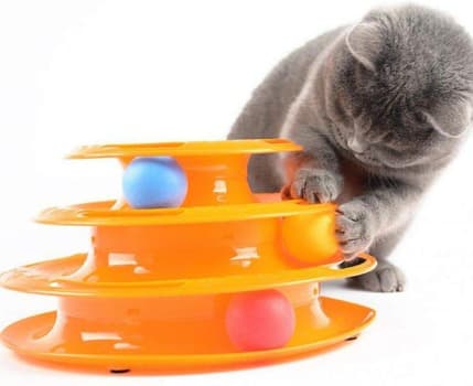 Brinquedo para Gatos Torre de Trilhas 3 níveis (Laranja)