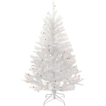 Árvore de Natal Branca com Pisca Colorido 1,50m 110v - Christmas Traditions