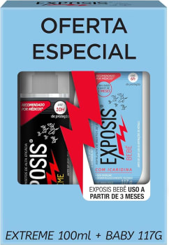 Exposis Extreme Repelente Spray com Icaridina 100ml + Exposis Bebê Repelente Gel com Icaridina 117g