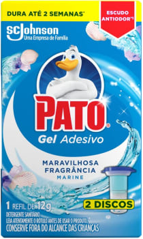 10 Unidades Desodorizador Sanitário Pato Gel Adesivo Refil Marine - 20 Discos