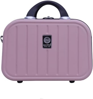 Frasqueira Necessarie de Viagens Chicago Tamanho Único de mão ABS Rígida Fechamento em Ziper com Organizador Interno, Pink, Santino - SDF222U