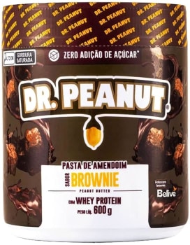 Dr Peanut Pasta De Amendoim Sabor Brownie Com Whey Protein 600G Dr. Peanut