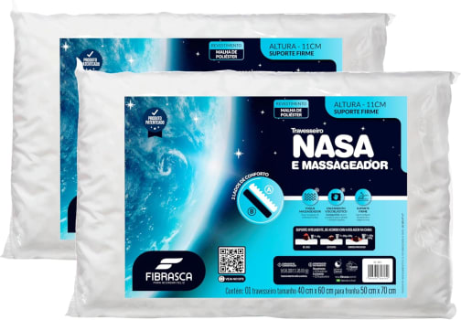 Kit 2 Peças Travesseiro Nasa UP 3 para Fronhas 50x70CM Fibrasca