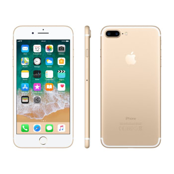 iPhone 7 Plus Apple com iOS 11, Dupla Câmera Traseira, Resistente à Água, Wi-Fi, 4G LTE e NFC, 32GB, Dourado, Tela HD de 5,5"