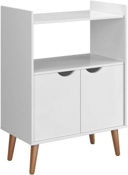 Aparador Buffet Retrô 2 Portas Grécia Ripado 3D Luxo (Branco)