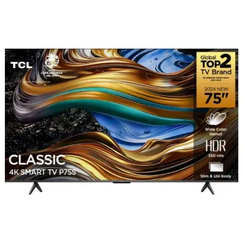 Smart TV TCL 75'' LED UHD 4K Google TV Dolby Vision Atmos Preto 75P755