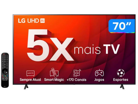 Smart TV 70” 4K UHD LED LG 70UR8750 - Wi-Fi Bluetooth Alexa 3 HDMI IA - TV 4K Ultra HD - Magazine 