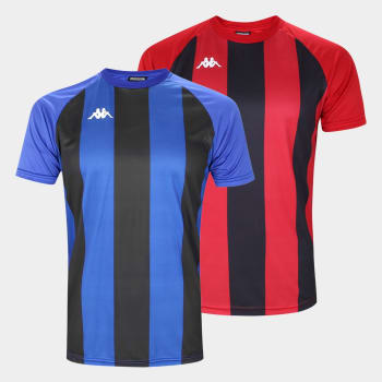 Kit Camisa Kappa Fardamento Verticale Masculina 2 Peças - Azul Royal