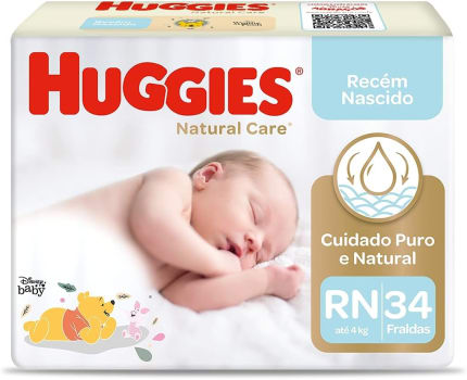 Fralda Huggies Natural Care RN - 34 Unidades