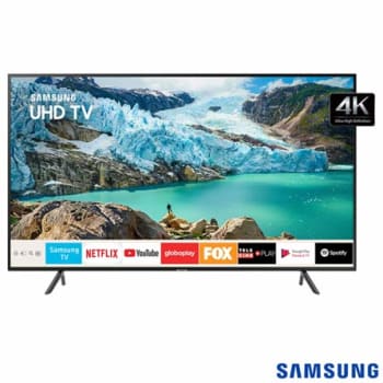 Smart TV 4K Samsung LED 58” com Visual Livre de Cabos, HDR Premium, Controle Remoto Único e Wi-Fi - UN58RU7100GXZD