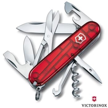 Canivete Climber com 14 Funções em ABS e Celidor Vermelho Translúcido - Victorinox