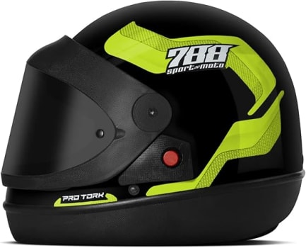 Capacete Fechado Automático Pro Tork Sport Moto 788 Viseira Fumê Amarelo 56