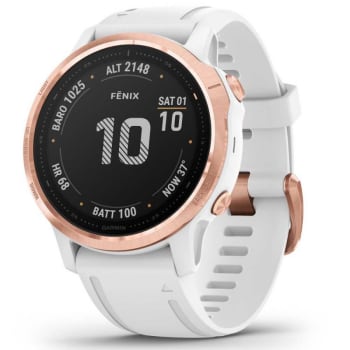 Relógio Multiesportivo Garmin Fenix 6S Pro Dourado Rose com Monitoramento Cardíaco no Pulso