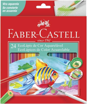 Lápis de Cor Ecolápis Aquarelável 24 Cores Faber-Castell