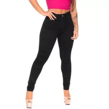 Calça Jeans Super Lycra Skinny Cintura Alta - Feminina