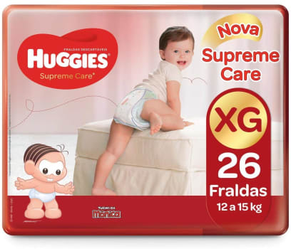 Huggies Fralda Supreme Care Mega XG, 26 Fraldas