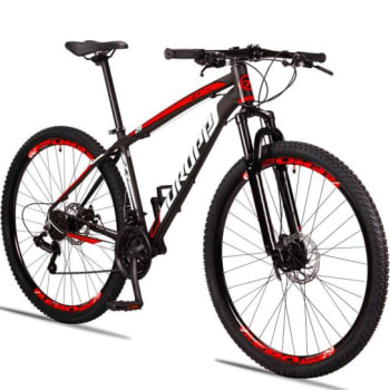 Bicicleta Dropp Z3 Aro 29 Câmbios Shimano 21 Marchas Freio a Disco Mecânico com Suspensão - Preto+Vermelho